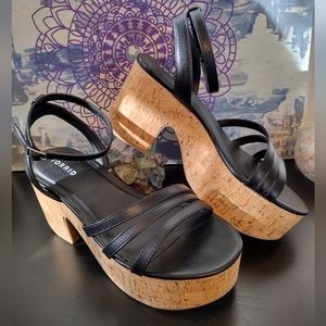New Torrid size 9W Black Cork Wedge Sandal